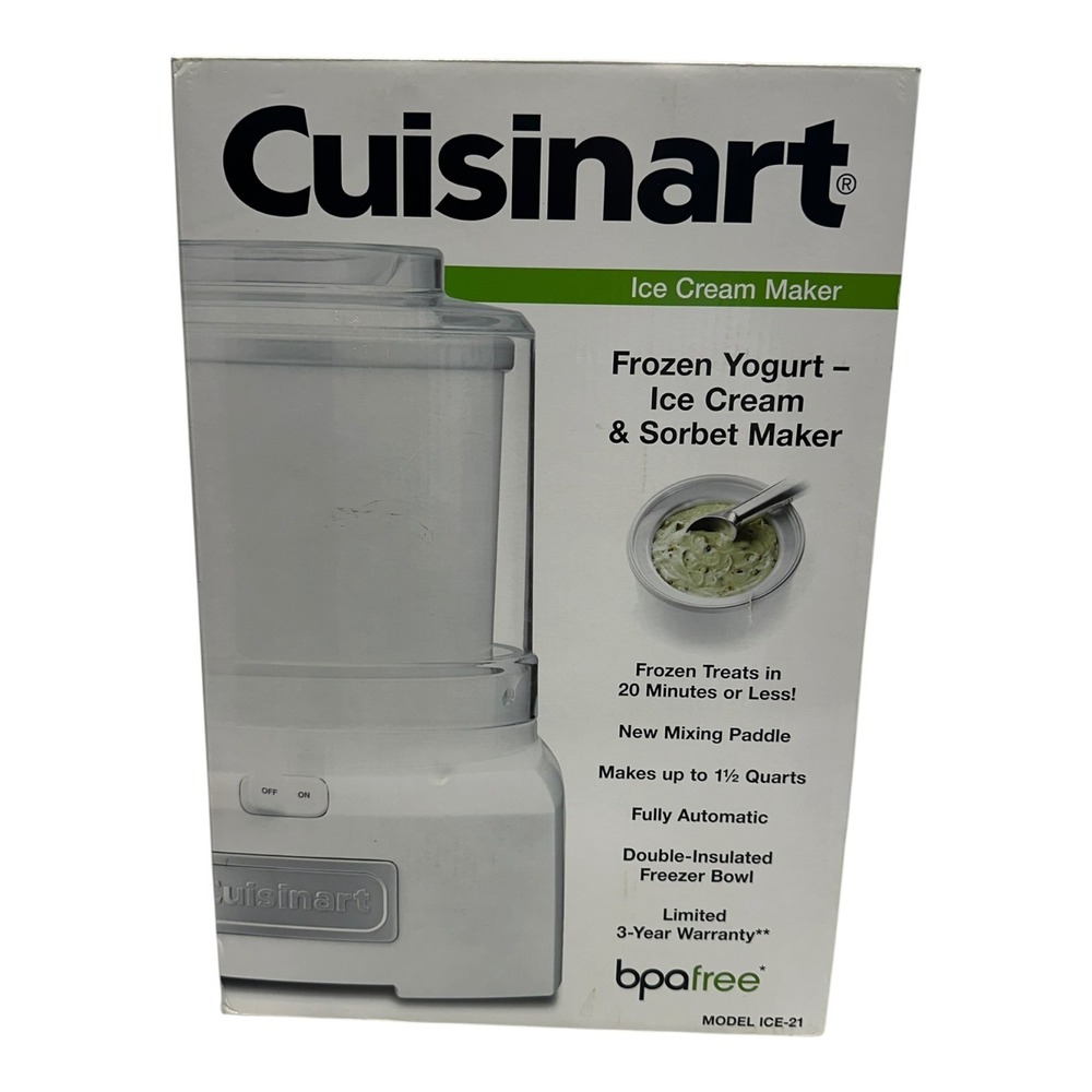 Cuisinart ICE-21 1.5 Qt Ice Cream Frozen Yogurt Sorbet Maker White